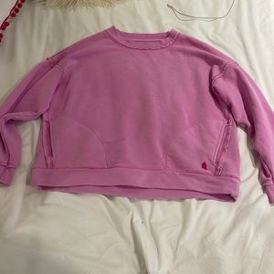 FREE PEOPLE pink crew neck